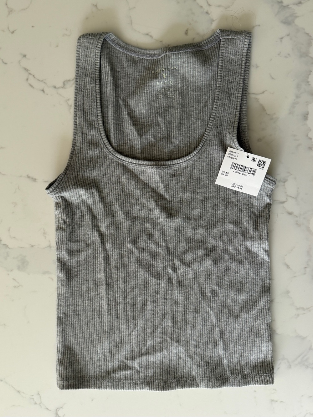 American Eagle Outfitters Gray Ribbed Tank Top